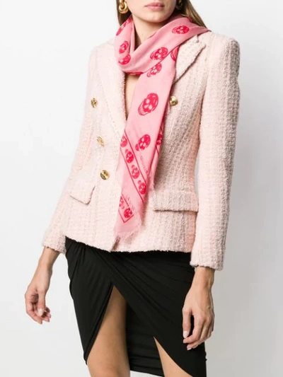 Shop Alexander Mcqueen Skull Print Scarf In Pink