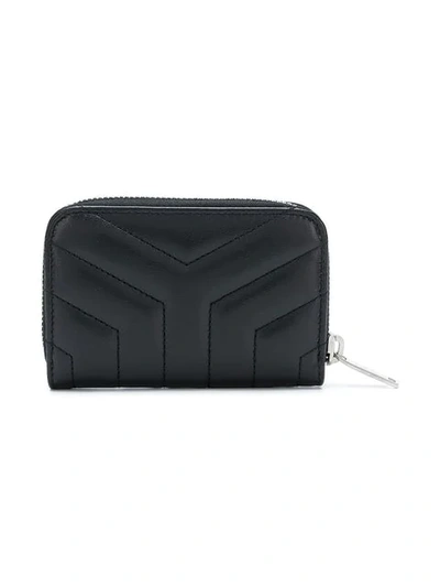 Shop Saint Laurent Loulou Zipped Wallet In Black