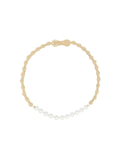 Shop Burberry Pearl Detail Bicycle Chain Gold-plated Necklace
