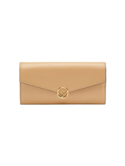 Shop Fendi F Continental Chain Wallet - Neutrals