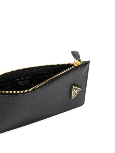 Shop Prada Long Zipped Logo Wallet - Black