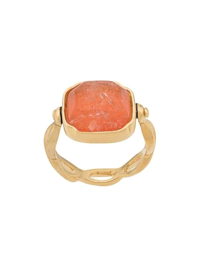 Shop Goossens Squared Ring In Gold