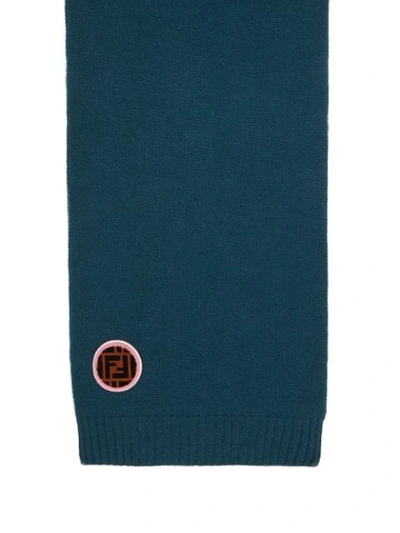 Shop Fendi Ff Patch Scarf In Green