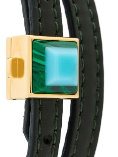 FENDI RAINBOW皮革手环 - 绿色