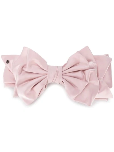 Shop Maison Michel Betty Bow Headband In Pink