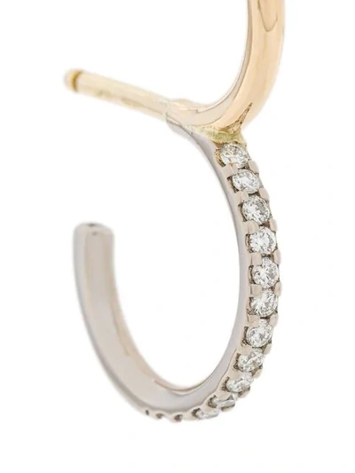 Shop Charlotte Chesnais 18kt Yellow And White Gold Bloom Diamond Earring