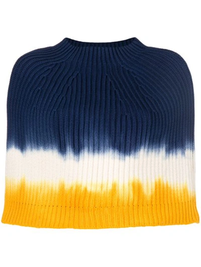 Shop Sonia Rykiel Tie-dye Poncho Scarf - Blue