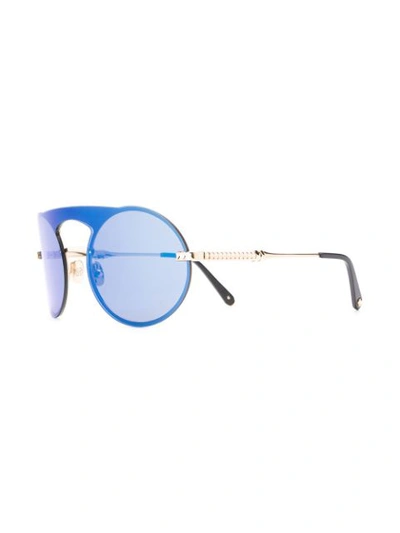 Shop Philipp Plein Bubble Sunglasses In Blue