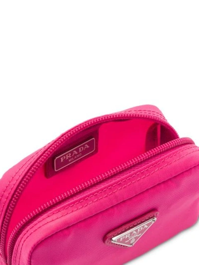 Shop Prada Logo Make Up Bag In Pink