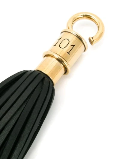 Shop Balmain Tassel Keychain In Black