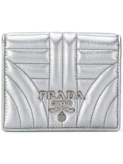 Shop Prada Metallic Logo Wallet