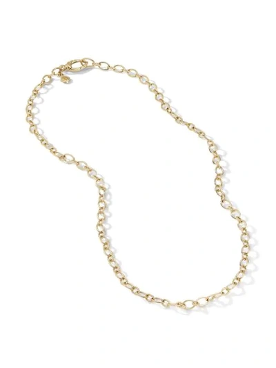 Shop David Yurman 18kt Yellow Gold Oval Chain Necklace In 88