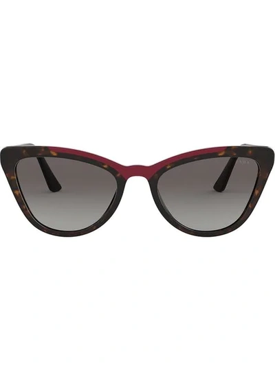 Shop Prada Cat Eye Shaped Sunglasses In Brown