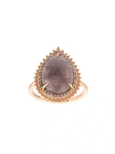 Shop Eva Fehren Stone Embellished Ring In Black