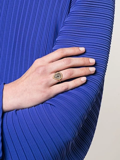 Shop Eva Fehren Stone Embellished Ring In Black