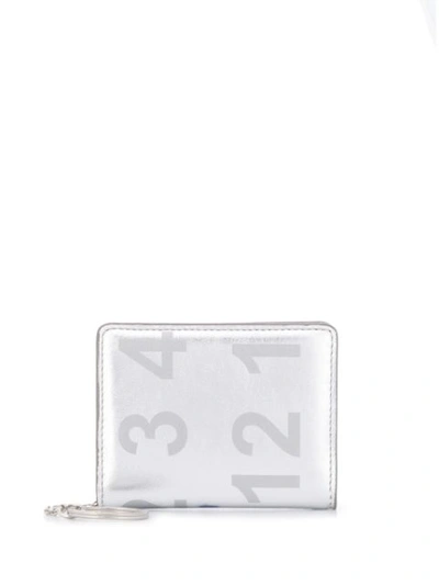 Shop Maison Margiela Numbers Print Small Wallet In Silver