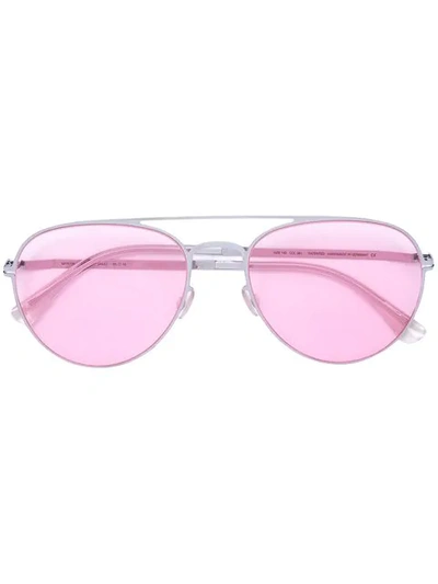 Shop Mykita Samu Aviator Sunglasses In Pink