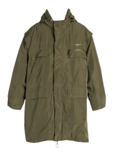 Shop Off-white Reversible Coverall Coat In Green White