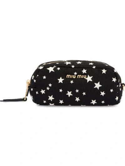 Shop Miu Miu Star Print Make Up Case In Black