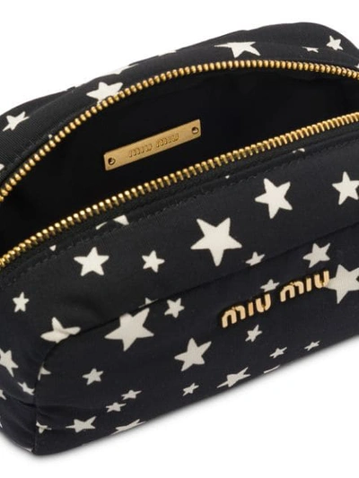 Shop Miu Miu Star Print Make Up Case In Black