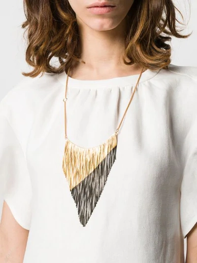 Shop Iosselliani Black Hole Sun Necklace In Gold