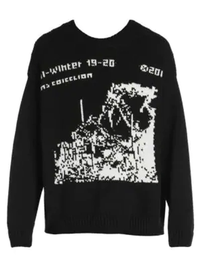 Shop Off-white Ruined Factory Knit Sweater In Black White