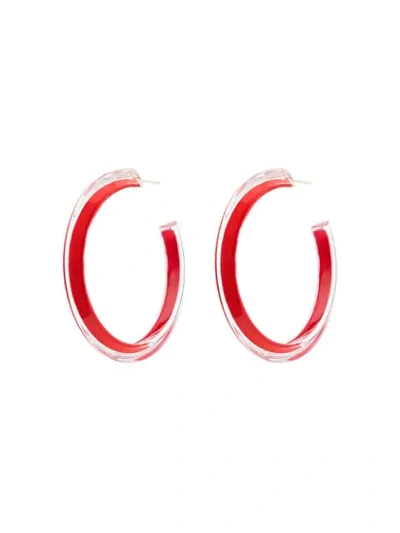 Shop Alison Lou Medium Jelly Hoop Earrings - Farfetch In Red
