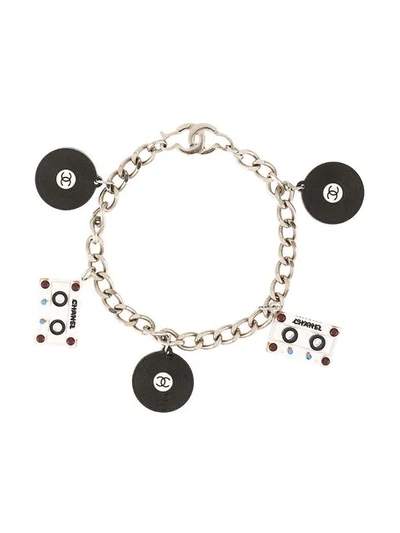 Shop Chanel Cc Bracelet - Silver