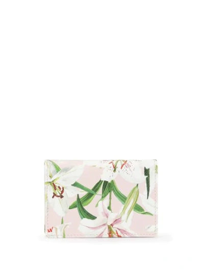 Shop Dolce & Gabbana Lily Print Cardholder In Pink