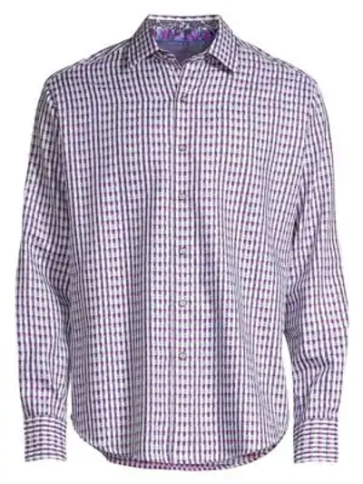 Shop Robert Graham Classic-fit Hackman Cotton Shirt In Berry