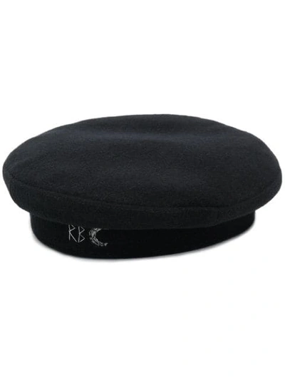 Shop Ruslan Baginskiy Embroidered Beret In Black