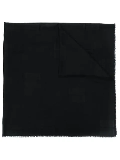 GIVENCHY LOGO EMBROIDERED SCARF - 黑色