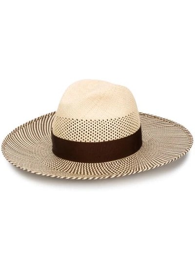 Shop Borsalino Wide Brim Hat In Neutrals