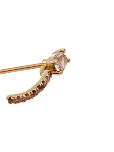 Shop Asherali Knopfer 18k Rose Gold Topaz And Sapphire Earring In Orange