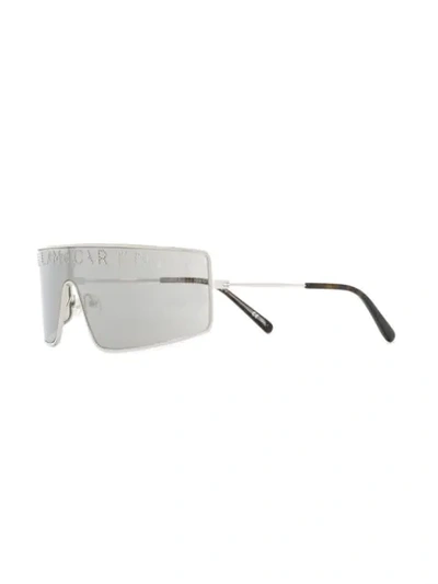 Shop Stella Mccartney Studded Logo Mask Sunglasses In Silver
