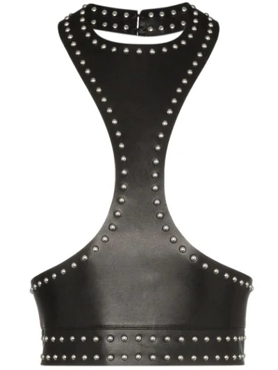 Shop Alexander Mcqueen Black Sleeveless Studded Leather Harness