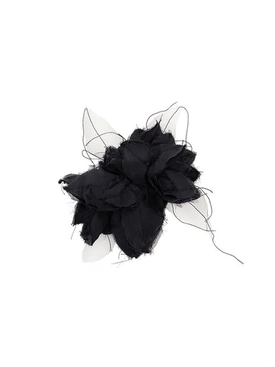 Shop Aleksandr Manamïs Large Ruffled Brooch - Black