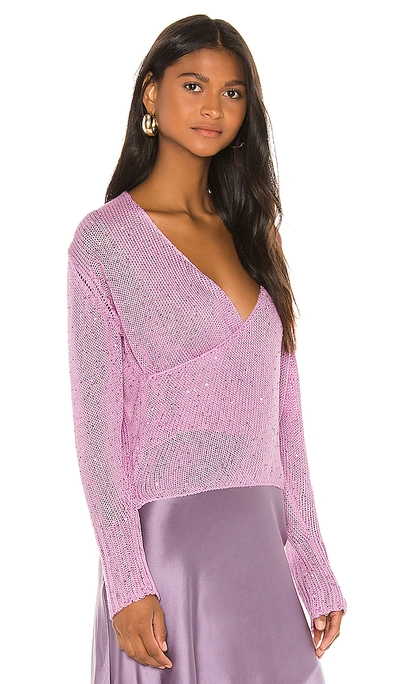 Shop Michelle Mason Cross Wrap Sweater In Bubblegum