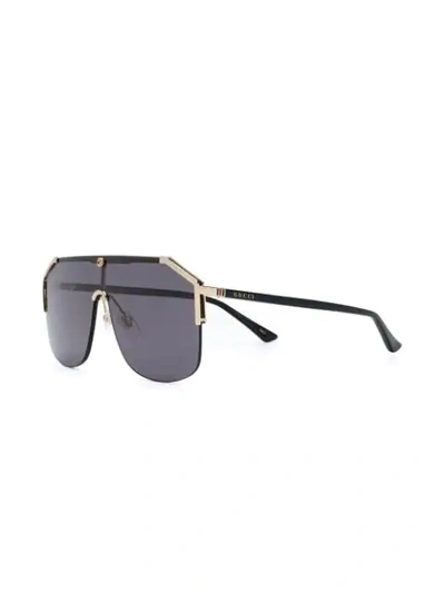 Shop Gucci D-frame Sunglasses In Black