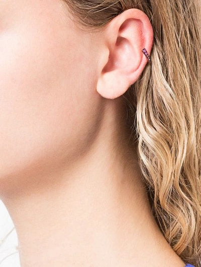 Shop Adeesse Inlaid Cuff Earring In Metallic