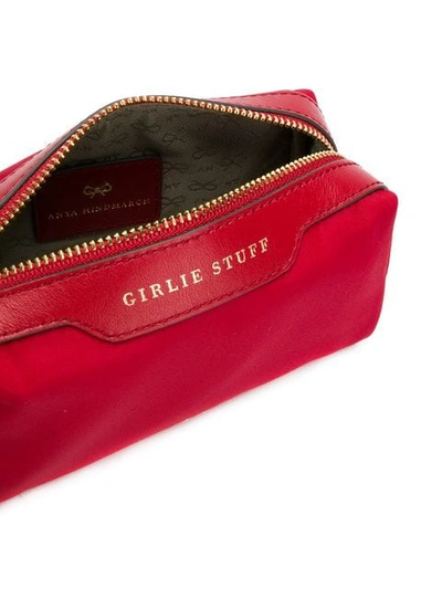 Shop Anya Hindmarch Girlie Make-up Bags In Red