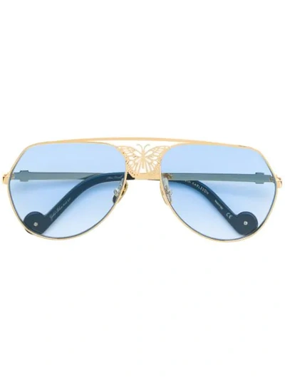 Shop Anna-karin Karlsson Miss Rosell Aviator Sunglasses In Metallic