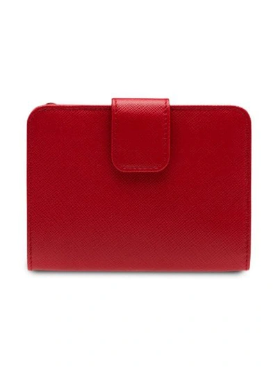 PRADA SMALL LEATHER WALLET - 红色