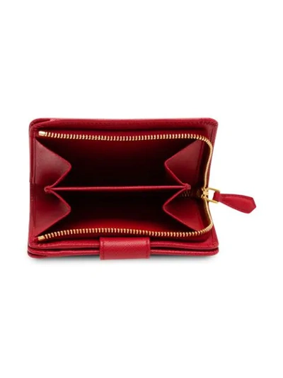 PRADA SMALL LEATHER WALLET - 红色