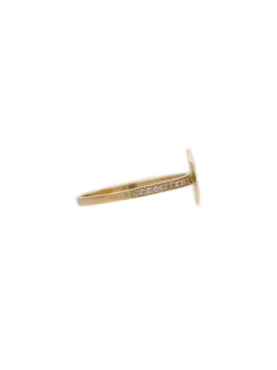 Shop Anissa Kermiche Gold Diamond Embellished 18k Gold Coin Ring In Metallic