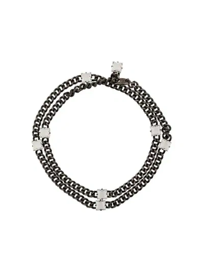 Shop Lanvin Crystal Embellished Necklace In Metallic