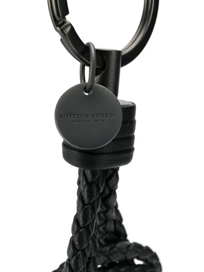 Shop Bottega Veneta Braided Keyring In Black