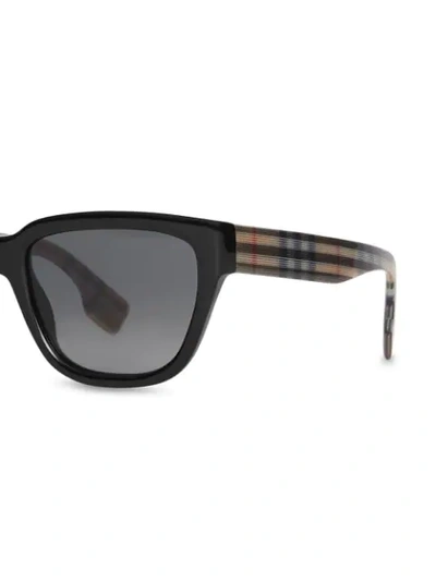 Shop Burberry Vintage Check Detail Square Frame Sunglasses In Brown