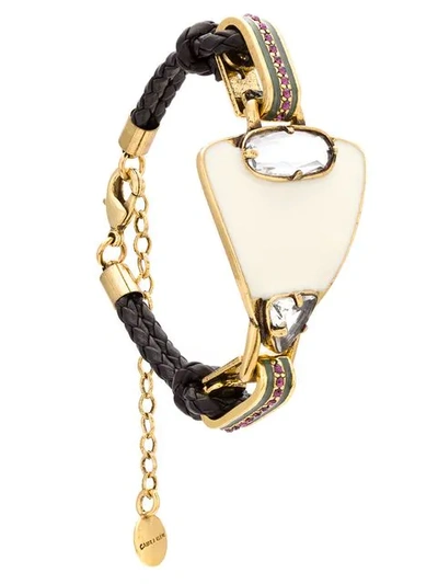 Shop Camila Klein Triangle Leather Bracelet In Gold