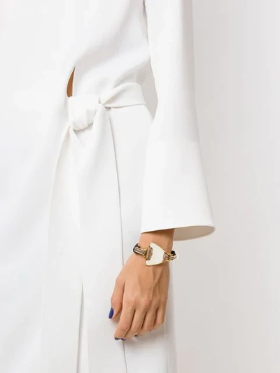 Shop Camila Klein Triangle Leather Bracelet In Gold